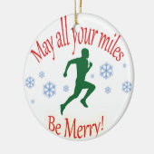 prettige feestdagen Runners! Keramisch Ornament (Links)