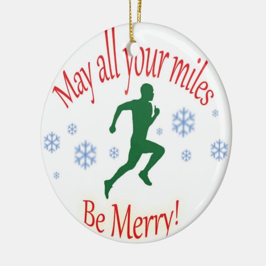 prettige feestdagen Runners! Keramisch Ornament (Links)