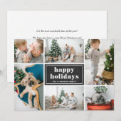 prettige feestdagen Rustic Chalkboard Photo Collag Feestdagenkaart (Voorkant / Achterkant)