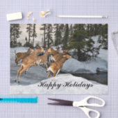 prettige feestdagen Rustic Deer in de winter Tissuepapier (Craft)