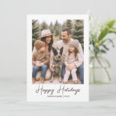 Prettige feestdagen Rustic Family-fotokaart Feestdagenkaart (Staand voorkant)