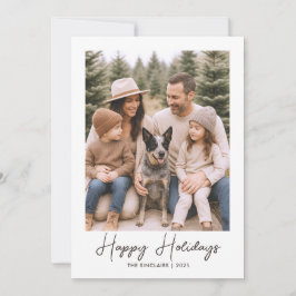 Prettige feestdagen Rustic Family-fotokaart Feestdagenkaart