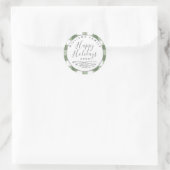 prettige feestdagen Rustic Green Ronde Sticker (Tas)