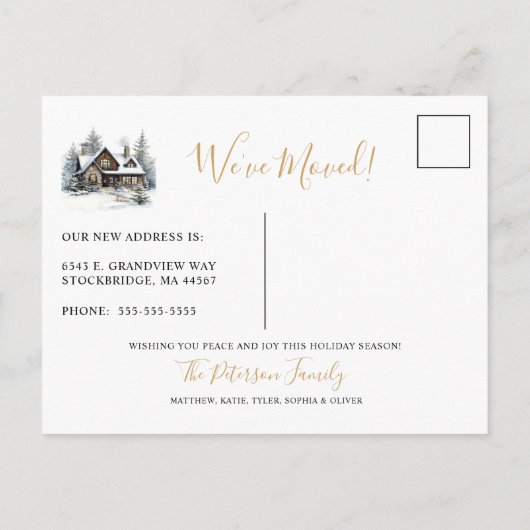 Prettige feestdagen Rustic Home Verhuizen Aankondigingskaart (Achterkant)