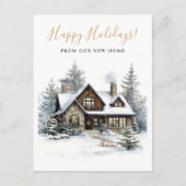 Prettige feestdagen Rustic Home Verhuizen Aankondigingskaart (Voorkant)