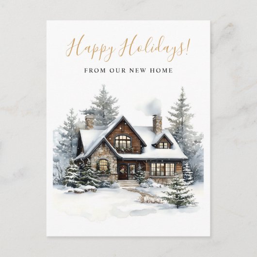 Prettige feestdagen Rustic Home Verhuizen Aankondigingskaart (Voorkant)