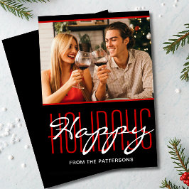 Prettige feestdagen Rustic Kerstmis Gepersonalisee Feestdagenkaart