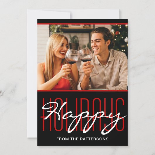 Prettige feestdagen Rustic Kerstmis Gepersonalisee Feestdagenkaart (Voorkant)