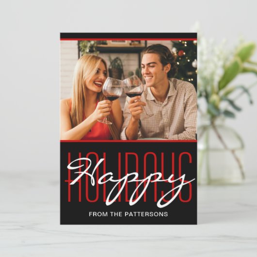 Prettige feestdagen Rustic Kerstmis Gepersonalisee Feestdagenkaart (Staand voorkant)