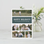 prettige feestdagen Rustic Modern Holiday Foto Col Feestdagenkaart (Staand voorkant)