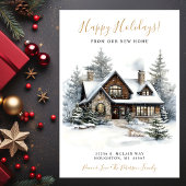 Prettige feestdagen Rustic New Home Verhuizen Aankondiging