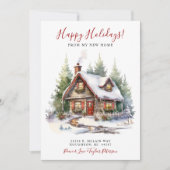 Prettige feestdagen Rustic New Home Verhuizen Aankondiging (Voorkant)