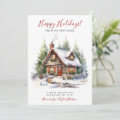 Prettige feestdagen Rustic New Home Verhuizen Aankondiging (Staand voorkant)