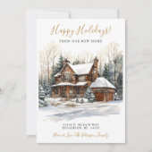 Prettige feestdagen Rustic New Home Verhuizen Aankondiging (Voorkant)