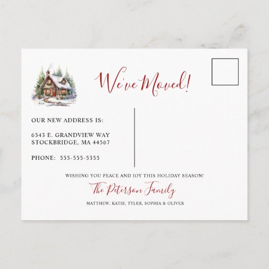 Prettige feestdagen Rustic New Home Verhuizen Aankondigingskaart (Achterkant)