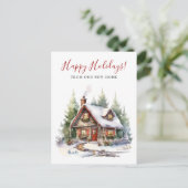 Prettige feestdagen Rustic New Home Verhuizen Aankondigingskaart (Staand voorkant)