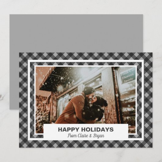 prettige feestdagen Rustic - Persoonlijke foto Feestdagenkaart (Voorkant / Achterkant)