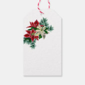 Prettige feestdagen Rustic Poinsettia Floral Gift Cadeaulabel (Achterkant)