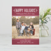 prettige feestdagen Rustic Red Wine Foto Feestdagenkaart (Staand voorkant)