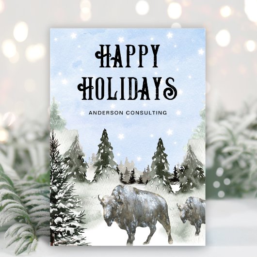 Prettige feestdagen Rustiek Amerikaans Westen Feestdagenkaart