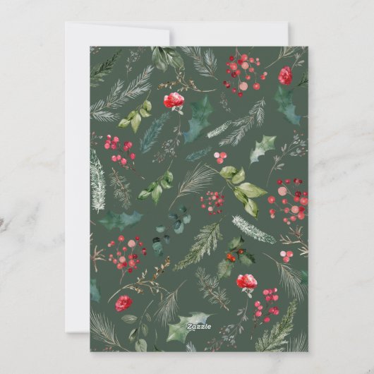 Prettige feestdagen Rustiek Bos Groen Feestdagenkaart (Achterkant)