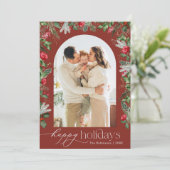 Prettige feestdagen Rustiek Bourgondië Feestdagenkaart (Staand voorkant)