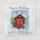 Prettige feestdagen Rustiek Country Holiday Boerde Vierkante Visitekaartje (Voorkant)