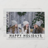 Prettige feestdagen Rustiek Grijs Hout Kerstmis Feestdagenkaart (Voorkant / Achterkant)