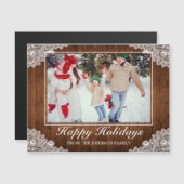 Prettige feestdagen Rustiek Hout & Kant Foto (Voorkant / Achterkant)