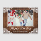 Prettige feestdagen Rustiek Hout & Kant Foto (Voorkant)