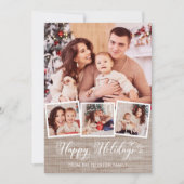 Prettige feestdagen Rustiek linnen & Feestdagenkaart (Voorkant)