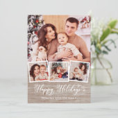 Prettige feestdagen Rustiek linnen & Feestdagenkaart (Staand voorkant)