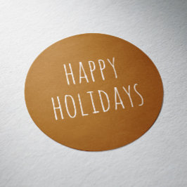 Prettige feestdagen Rustiek | Mustard Brown Christ Ronde Sticker