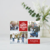Prettige feestdagen Rustiek Rood (Staand voorkant)