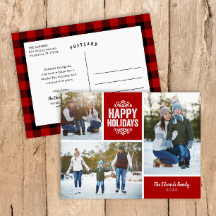 Prettige feestdagen Rustiek Rood