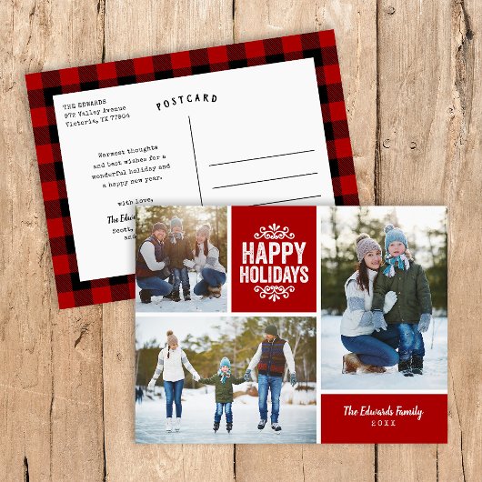 Prettige feestdagen Rustiek Rood