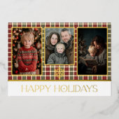 Prettige feestdagen Rustiek Rood & Groen Plaid (Voorkant)