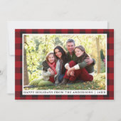 Prettige feestdagen Rustiek Rood Plaid Feestdagenkaart (Voorkant)