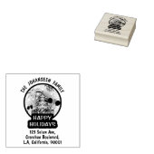 Prettige feestdagen Rustiek vet familie retouradre Rubberstempel (Gestempeld)