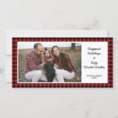 Prettige feestdagen Rustieke Buffalo Check Plaid Feestdagenkaart (Voorkant)