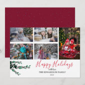 Prettige feestdagen Rustieke familiefoto collage (Voorkant / Achterkant)