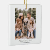 Prettige feestdagen Rustieke minimalistische famil Keramisch Ornament (Rechts)