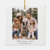 Prettige feestdagen Rustieke minimalistische famil Keramisch Ornament (Achterkant)