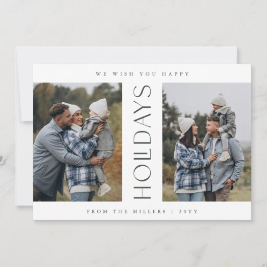 Prettige feestdagen Rustieke minimalistische typog Feestdagenkaart (Voorkant)