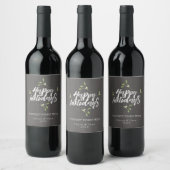 Prettige feestdagen Rustieke Mistletoe Wijn Etiket (Flessen)
