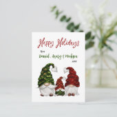 Prettige feestdagen Rustieke Waterverf Gnome Famil (Staand voorkant)