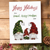 Prettige feestdagen Rustieke Waterverf Gnome Famil