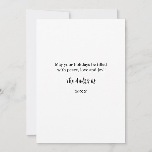 Prettige feestdagen Rustieke waterverf Gnome Famil Feestdagenkaart (Achterkant)