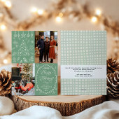 Prettige feestdagen Sage Green Hand getrokken krij Feestdagenkaart