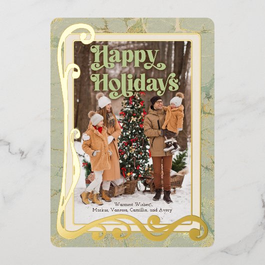 Prettige feestdagen Sage Groen Goud (Voorkant)